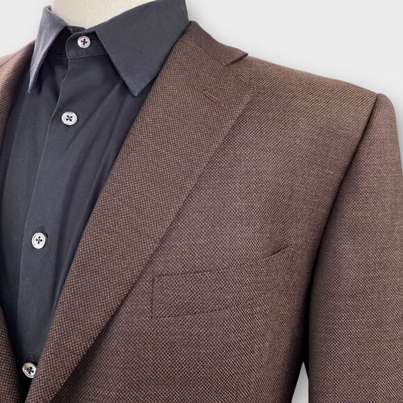Ermenegildo Zegna Blazer Mens 48R Trofeo Roma Textured Brown Sport Jacket Vented - Picture 3 of 15